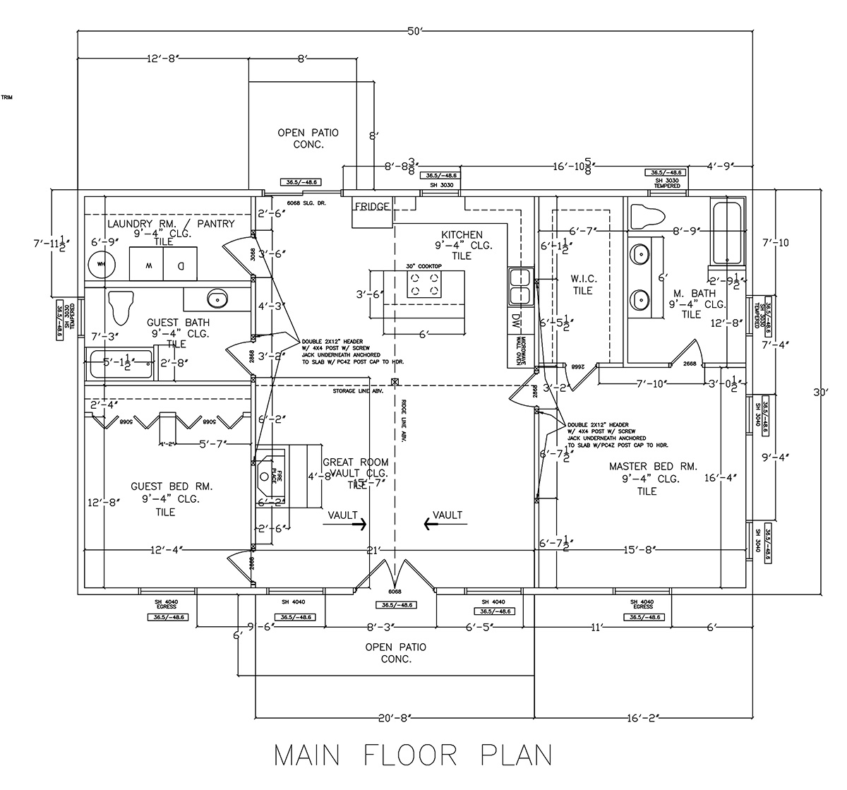Crab Orchard Cabin Floor Plan One Level