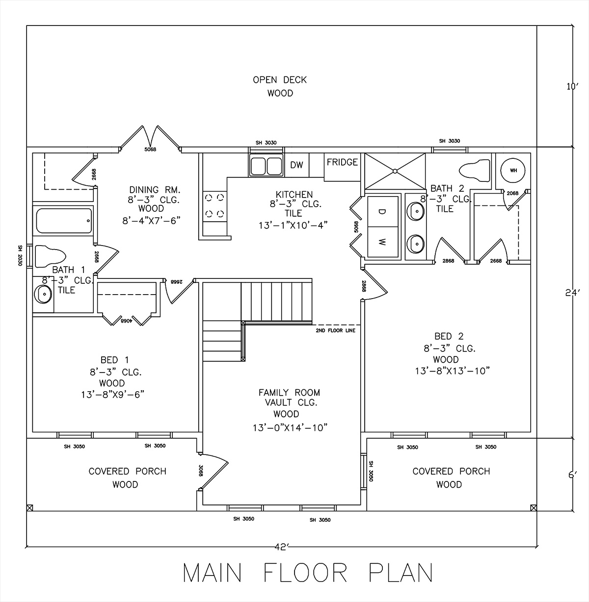 Sequoyah Log Cabin Floor Plan Two Level
