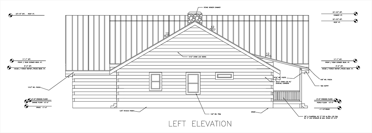 Sunrise Log Cabin Floor Plan Two Level